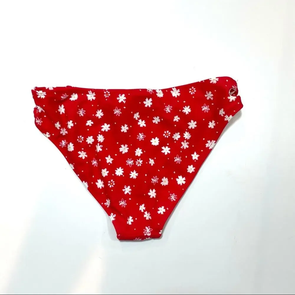 California Waves red strappy bikini swim bottom